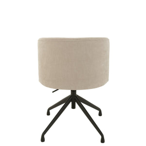 J-Line Stoel Turn/Up/Down Beige – Textiel & Metaal – Draaibare Comfortstoel met Designlook