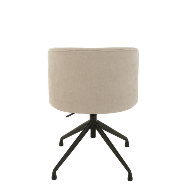 J-Line Stoel Turn/Up/Down Beige – Textiel & Metaal – Draaibare Comfortstoel met Designlook