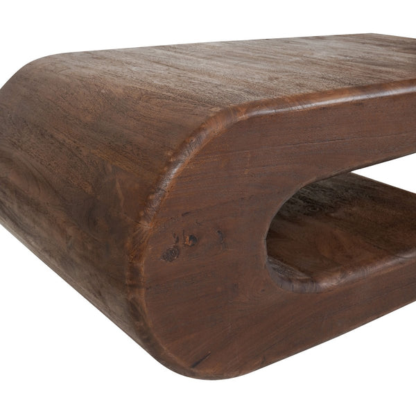 Salontafel Maan – Uniek Organisch Design van Massief Mangohout – 110 x 60 cm – Espresso