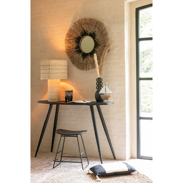 J-Line Stoel Rechthoekig Zwart – Gerecycled Hout & Metaal – Compacte Kruk Small