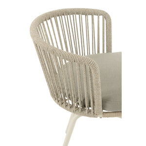 J-Line Stoel Toa – Grijs – Metaal en Touw – Modern Design