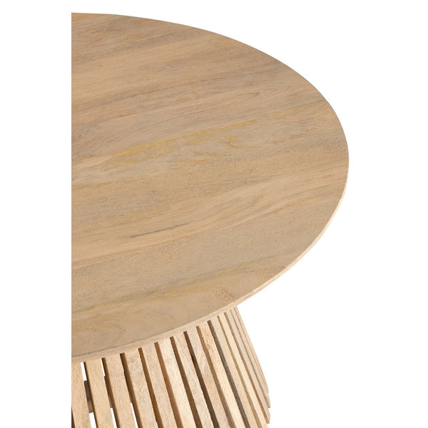 J-Line Salontafel Vincent – Rond Mangohout Naturel – Sculpturaal Design Ø80 cm