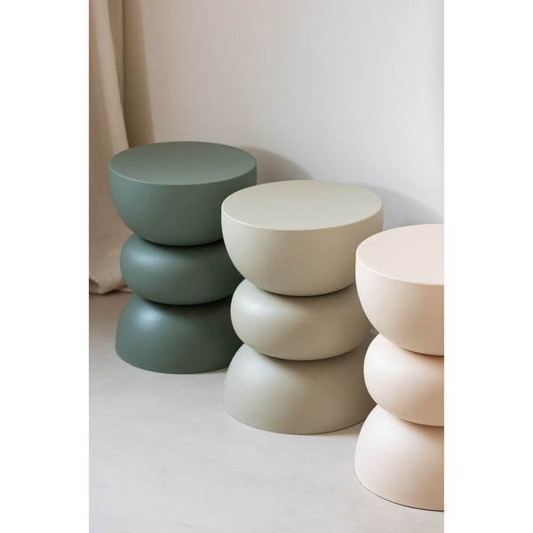 J-Line Bijzettafel Lise – Modern Design van Metaal – 32 cm – Ivoor