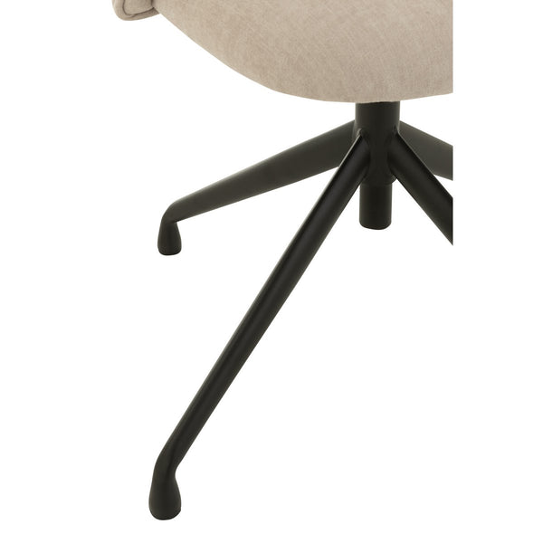 J-Line Stoel Turn/Up/Down Beige – Textiel & Metaal – Draaibare Comfortstoel met Designlook