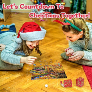 Puzzel Adventskalender 2025 – 1008 Stukjes | 24 Dagen Plezier