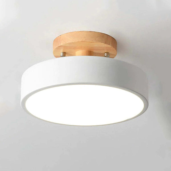 Moderne Houten LED Plafondlamp – Natuurlijk Warm Licht voor Woon- en Eetkamer