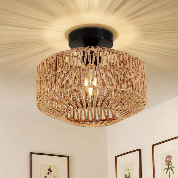 Boho Plafondlamp – Hanger van Natuurlijke Vezels voor een Warme & Gezellige Sfeer