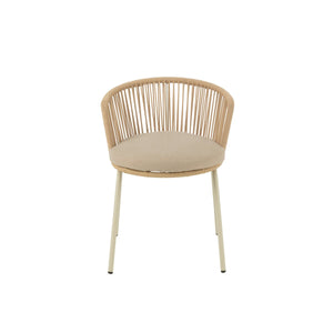 J-Line Toa Eetkamerstoel – Metaal & Koord – Beige – Comfort & Design