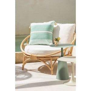 J-Line Stoel Met Kussen Naturel – Rotan – Loungefauteuil in Wit & Bruin