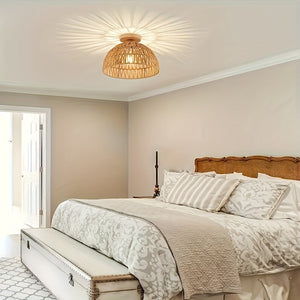 Boho Halfbovenliggende Plafondlamp – Moderne Woondecoratie