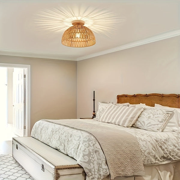 Boho Halfbovenliggende Plafondlamp – Moderne Woondecoratie