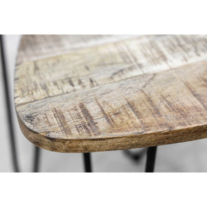 Bijzettafels Set van 2 – Mangohout & Zwart Metaal – Industrieel – Ø60 & Ø50 cm