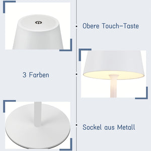 2-Delige Oplaadbare Draadloze LED Touch Tafellamp – Moderne Nachtkastlampen Set