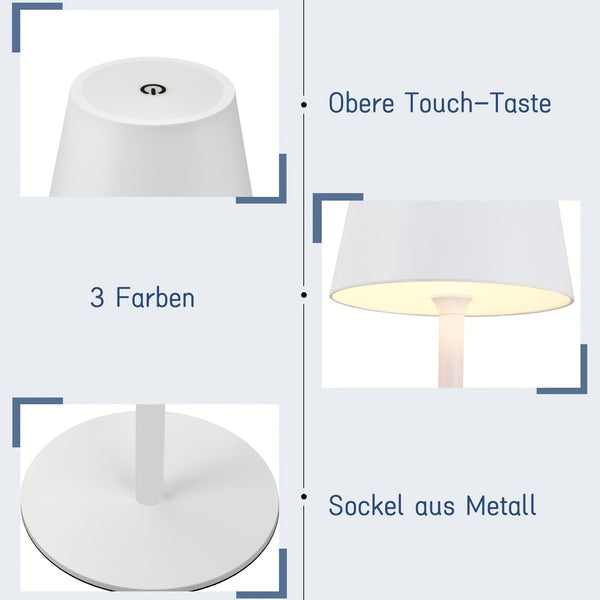 2-Delige Oplaadbare Draadloze LED Touch Tafellamp – Moderne Nachtkastlampen Set