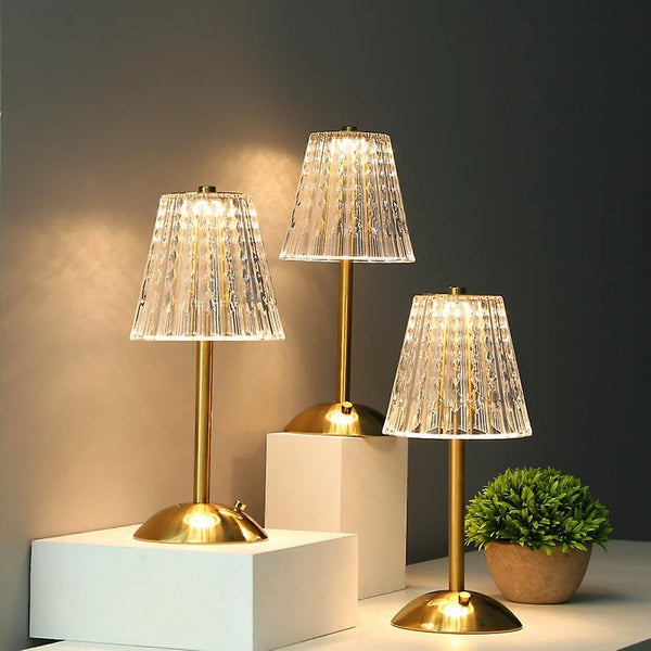Gouden Kristallen Tafellamp – Elegante Woonverlichting met Sprankelend Design