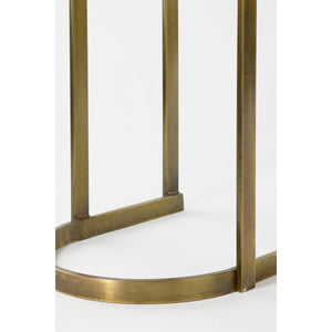 Set van 2 Bijzettafels – Glas & Goud Metaal – Luxe Ronde Vormen