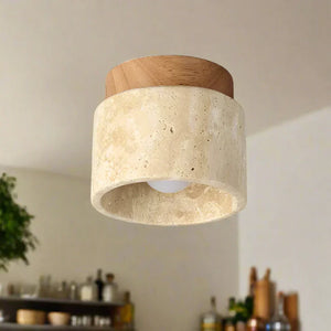 Minimalistische Japanse Plafondlamp – Zacht Houten Ontwerp
