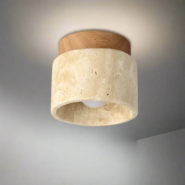 Minimalistische Japanse Plafondlamp – Zacht Houten Ontwerp