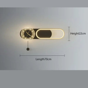 Moderne LED-Wandklok Lamp voor Stijlvolle Woondecoratie