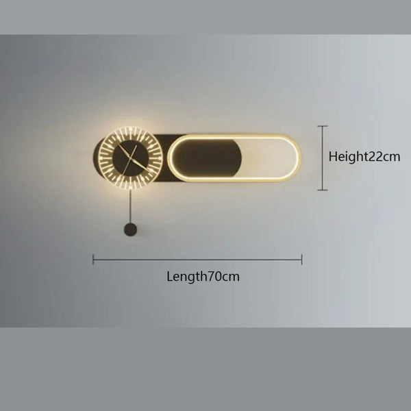 Moderne LED-Wandklok Lamp voor Stijlvolle Woondecoratie