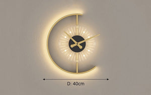 Elegante Halve Maan LED Wandklok – Moderne Woondecoratie met Verlicht Display