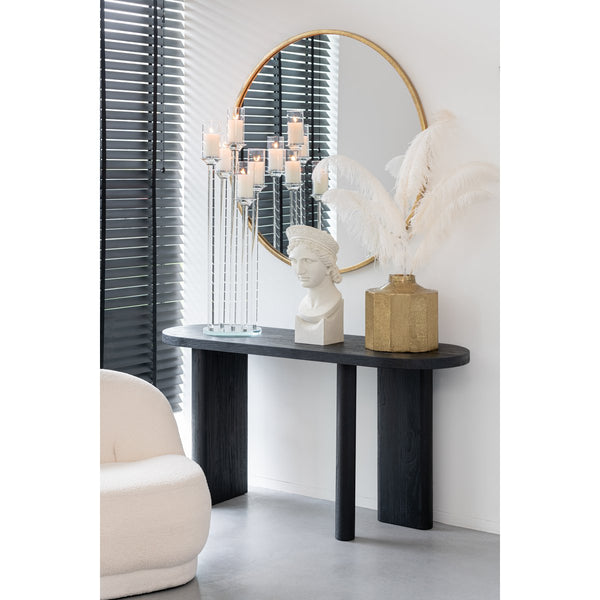 J-Line Teak Console Tafel – Zwart Hout – Modern Design 150 cm