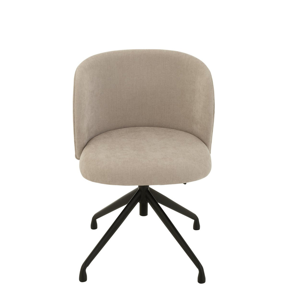 J-Line Stoel Turn/Up/Down Beige – Textiel & Metaal – Draaibare Comfortstoel met Designlook