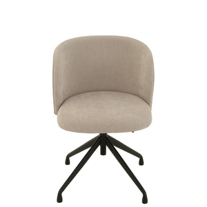 J-Line Stoel Turn/Up/Down Beige – Textiel & Metaal – Draaibare Comfortstoel met Designlook