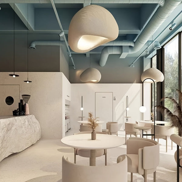 Midden Eeuws Moderne Witte Hanglamp – Retro Plafondlamp voor Woonkamer, Slaapkamer & Eetkamer