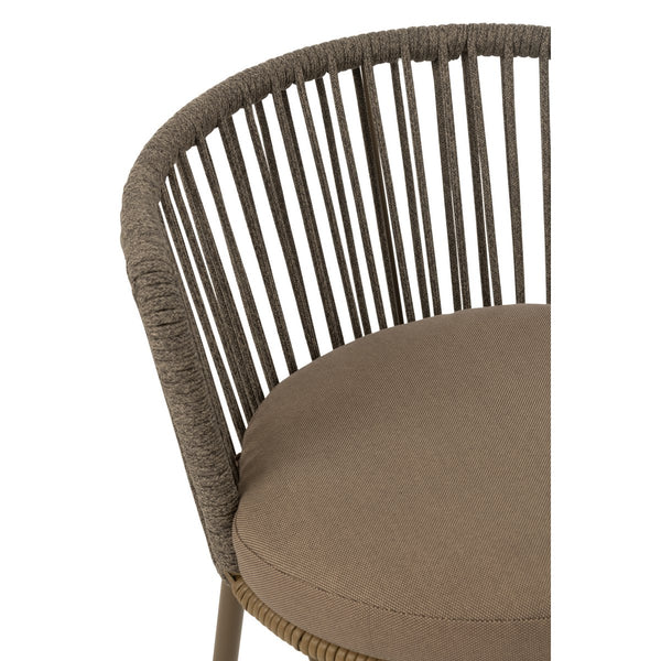 J-Line Stoel Toa – Metaal & Touw – Bruin – Comfortabel & Stijlvol Design