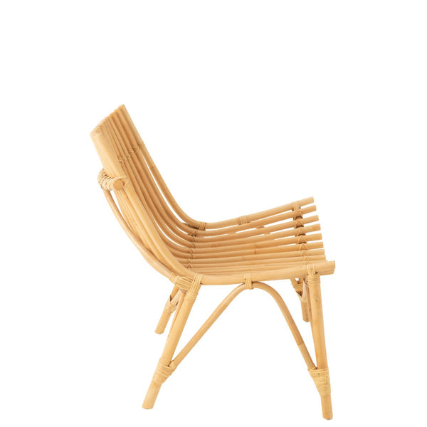 J-Line Stoel Naturel – Rotan – Handgemaakte Loungefauteuil met Organische Vorm