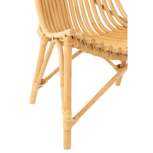 J-Line Stoel Naturel – Rotan – Handgemaakte Loungefauteuil met Organische Vorm