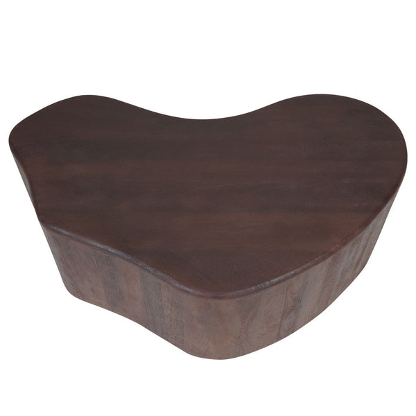 Salontafel Zina 107x80 cm – Espresso Mangohout | Unieke Organische Vorm & Robuuste Kwaliteit