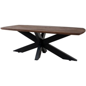 Salontafel ForgeWood – Espresso Mangohout 120×55 cm met Zwarte Kruispoot