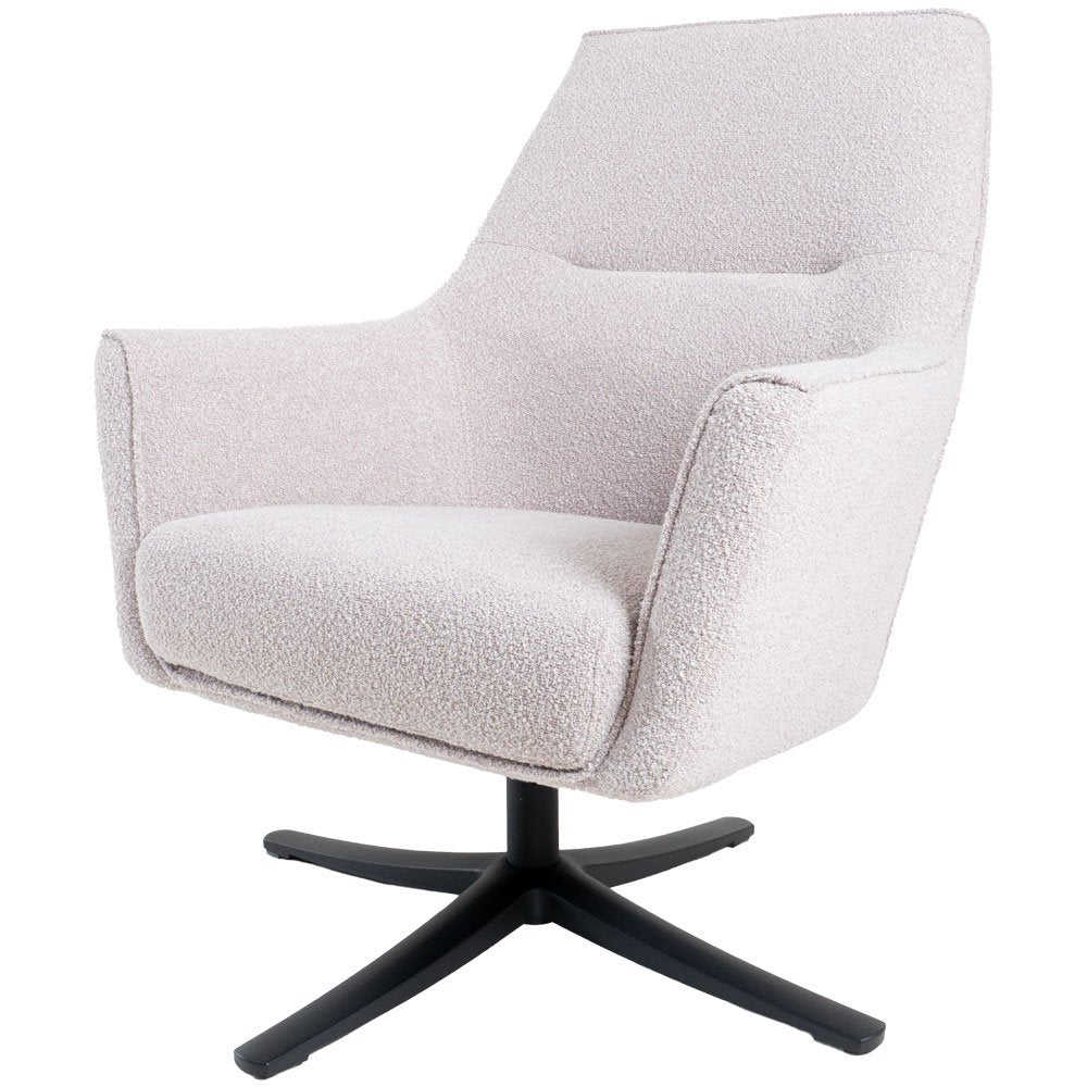 Loungefauteuil NordicTurn – Bouclé Naturel met 360° Draaivoet