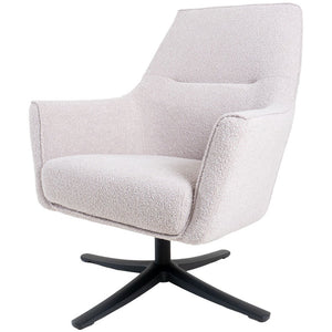 Loungefauteuil NordicTurn – Bouclé Naturel met 360° Draaivoet
