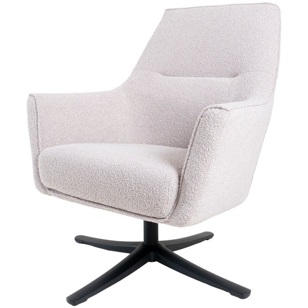 Loungefauteuil NordicTurn – Bouclé Naturel met 360° Draaivoet