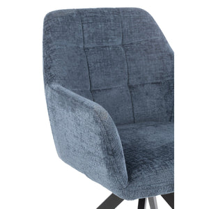 J-Line Stoel Louna Blauw – Ijzer & Acryl – Modern Comfort met Armleuningen