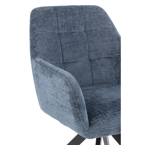 J-Line Stoel Louna Blauw – Ijzer & Acryl – Modern Comfort met Armleuningen