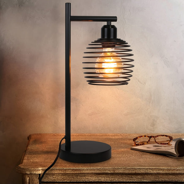 Verstelbare Retro Industriële Tafellamp – Vintage Bureaulamp met E27 Fitting, Zwarte Afwerking