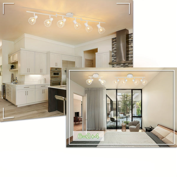 Verstelbare Moderne 6-Lichts LED Plafondspot – Flexibele Verlichting voor Huis