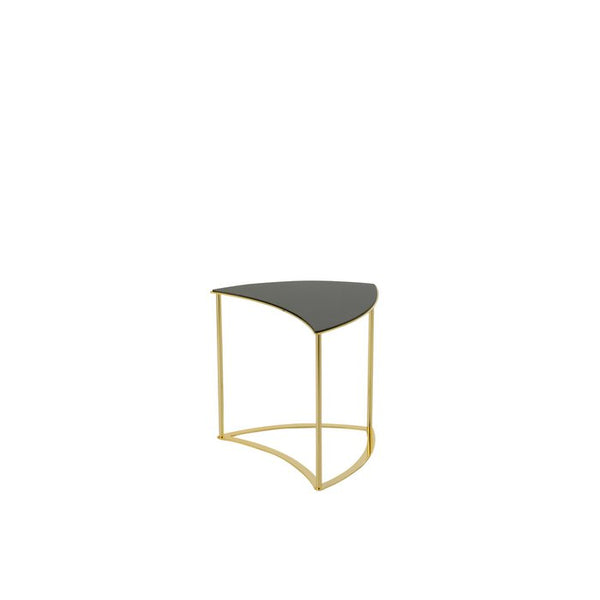 J-Line Tornado Salontafelset van 4 – Goudkleurig Metaal & Zwart Glas – Luxe Design