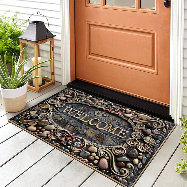 Welcome deurmat – antislip fluwelen mat in 3 maten (40×60, 50×80, 60×90 cm)
