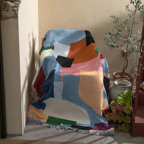 Abstract Geweven Wandkleed Plaid  Moderne Woondecoratie  Stijlvolle Interieur Accent