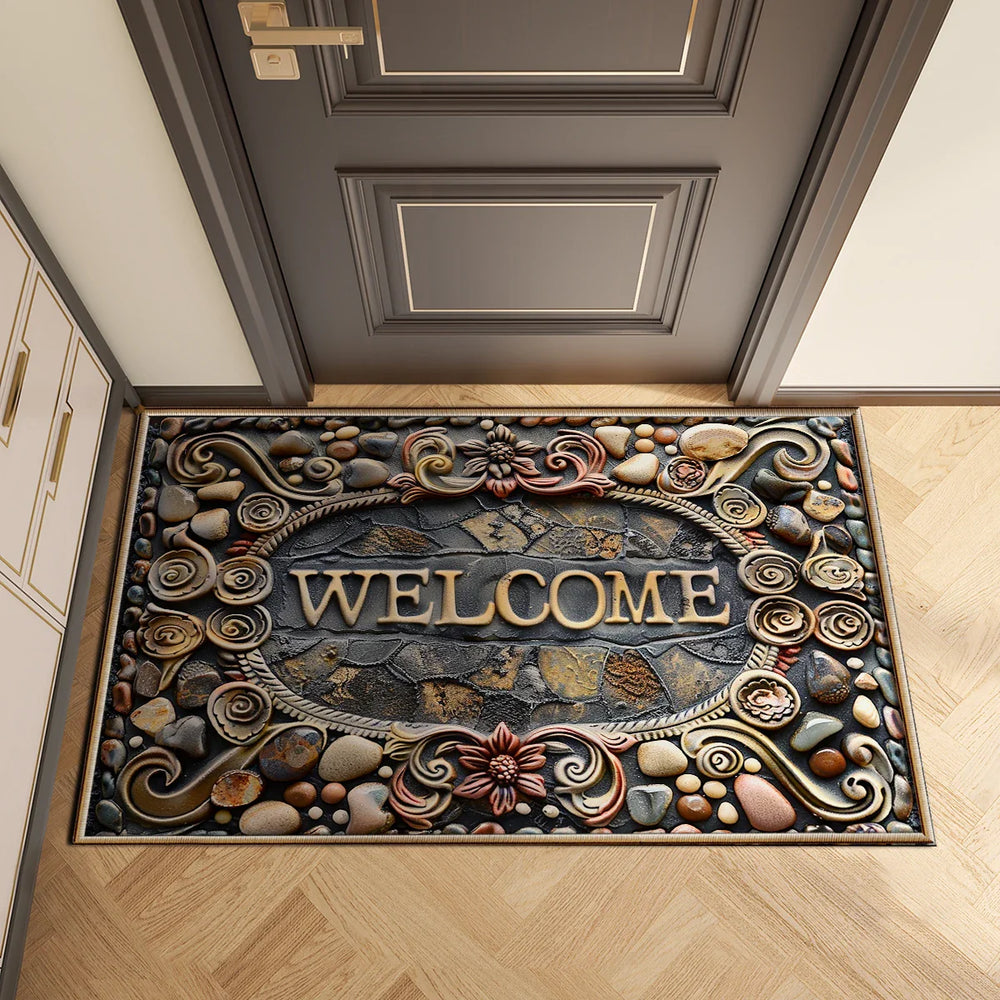 Welcome deurmat – antislip fluwelen mat in 3 maten (40×60, 50×80, 60×90 cm)
