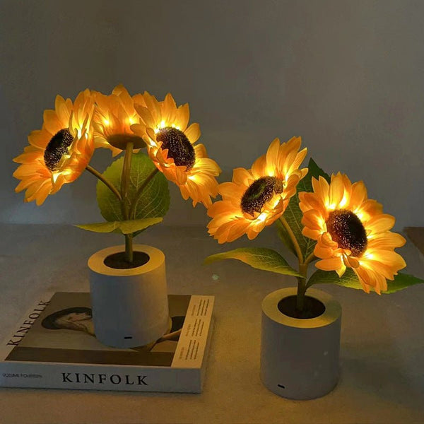 Sprankelende Zonnebloem LED Tafellamp – Gezellige Sfeerverlichting & Woondecoratie