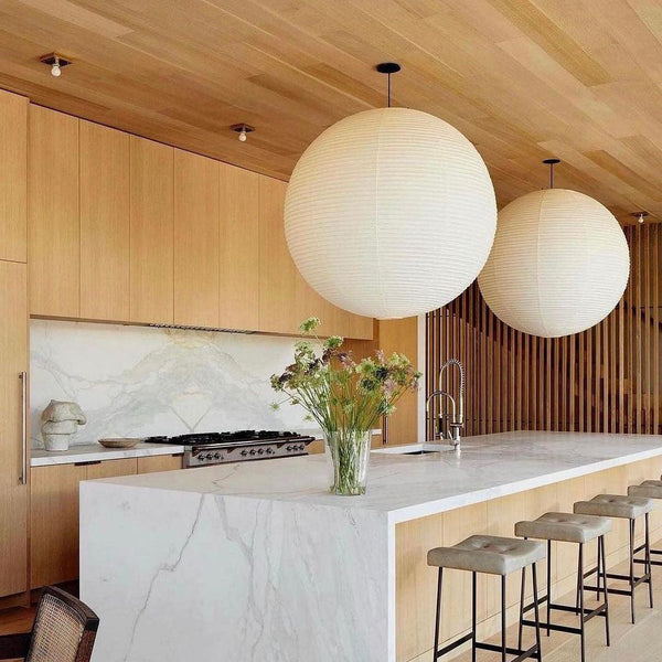 Lichte Papieren Hanglamp met Zachte Diffuse Verlichting – Moderne Plafondlamp