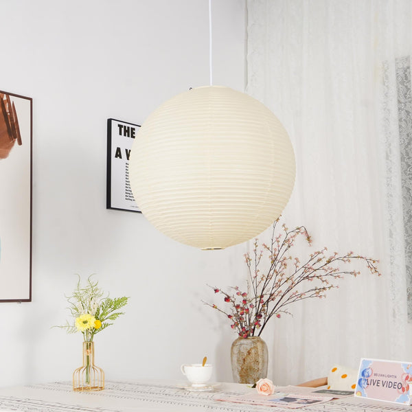 Lichte Papieren Hanglamp met Zachte Diffuse Verlichting – Moderne Plafondlamp