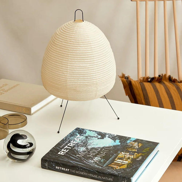 LumiBiegung Washi Papieren Tafellamp – Zacht Diffuus Warm LED Licht voor Gezellige Sfeer in Huis