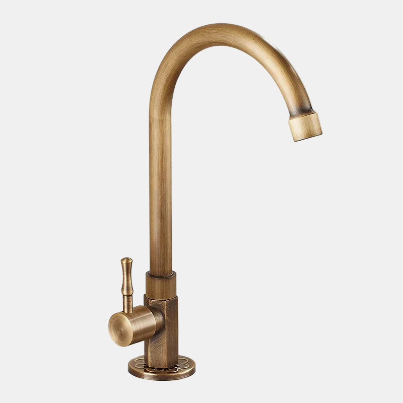 Antieke Messing Keukenkraan met Elegante Zwanenhals  Vintage Stijl  Duurzaam Ontwerp